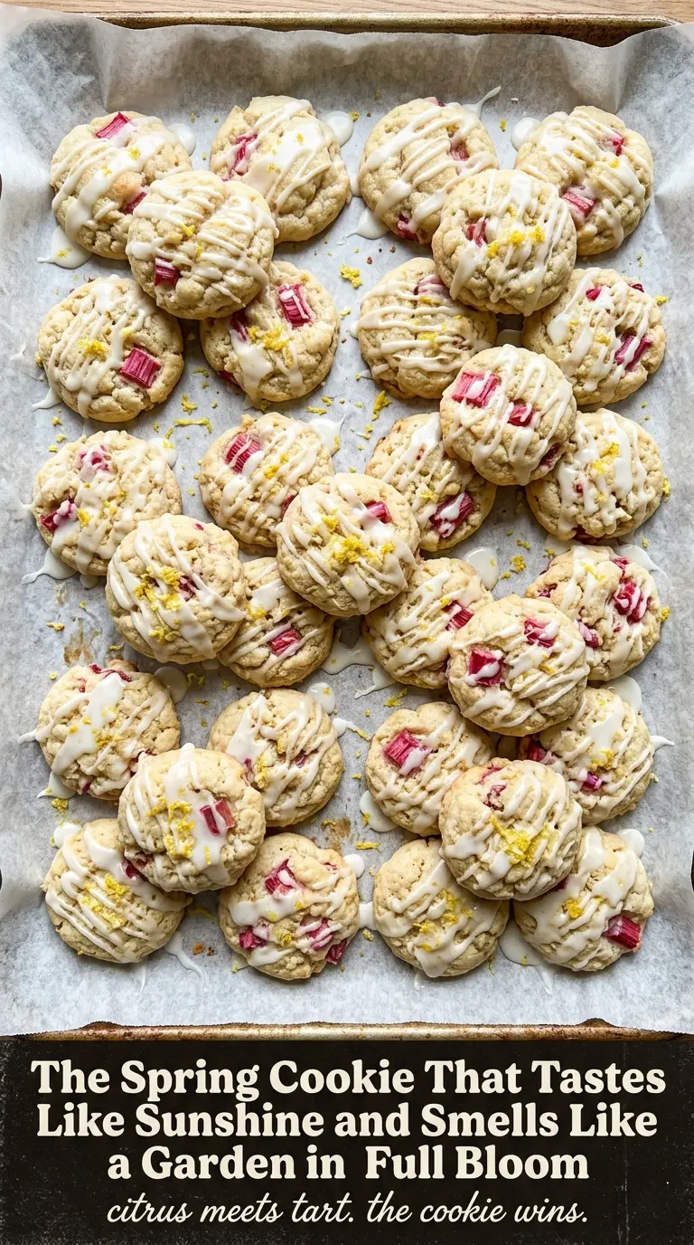 Lemon and Rhubarb Cookies bright citrus soft glaze