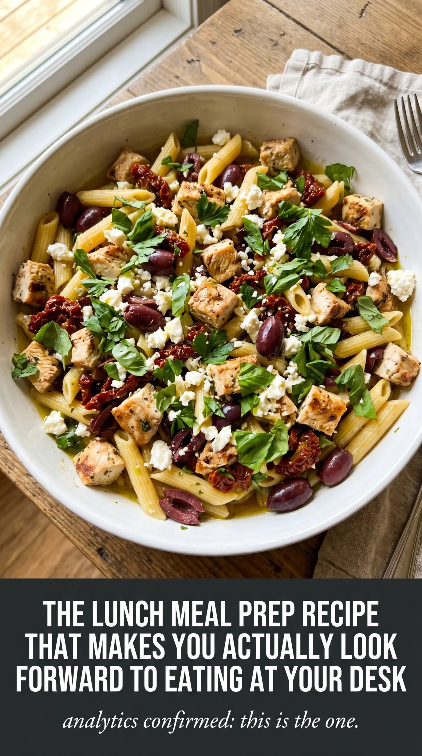 Mediterranean chicken pasta salad fresh colorful