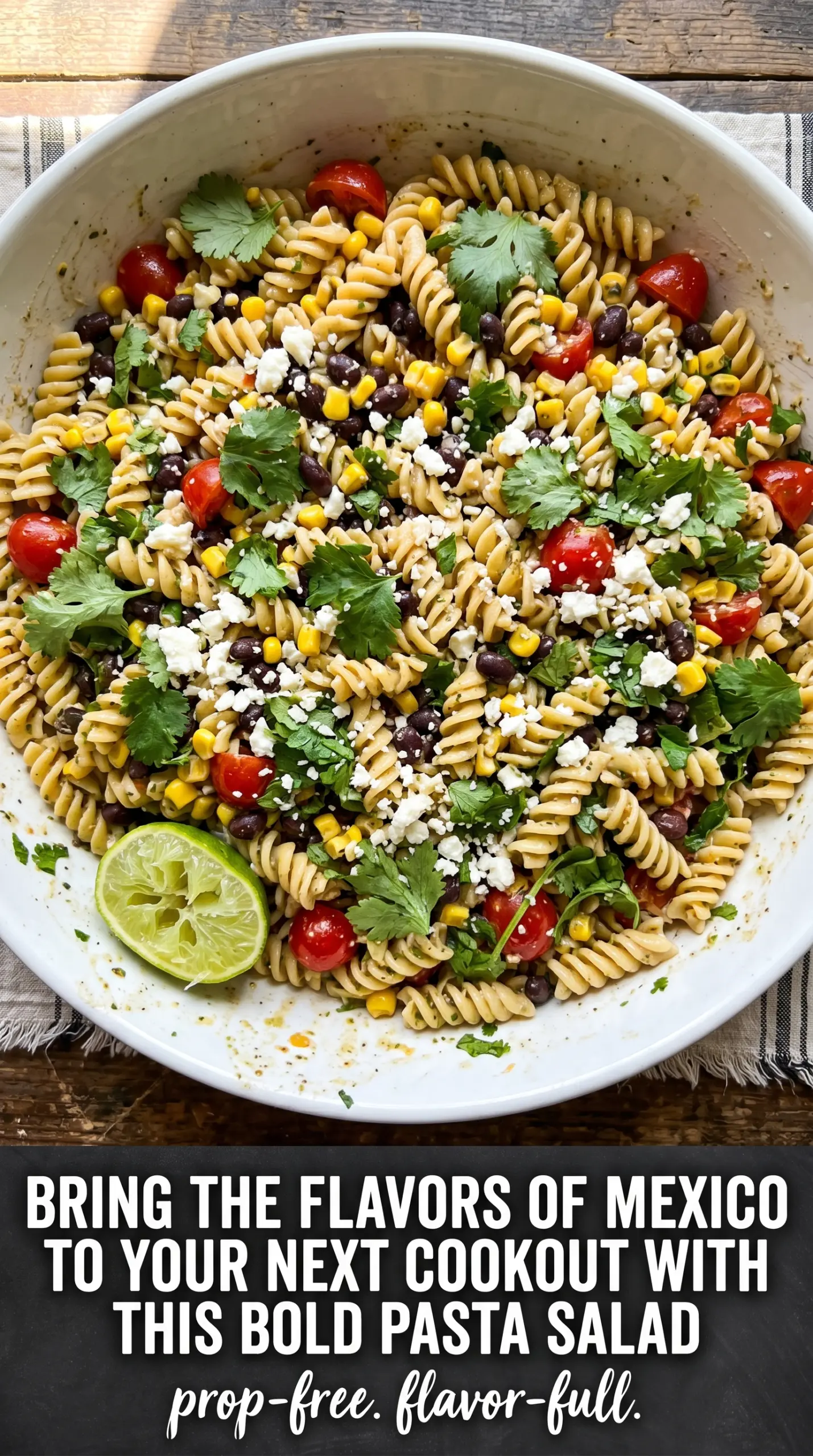 Creamy pasta salad well-coated