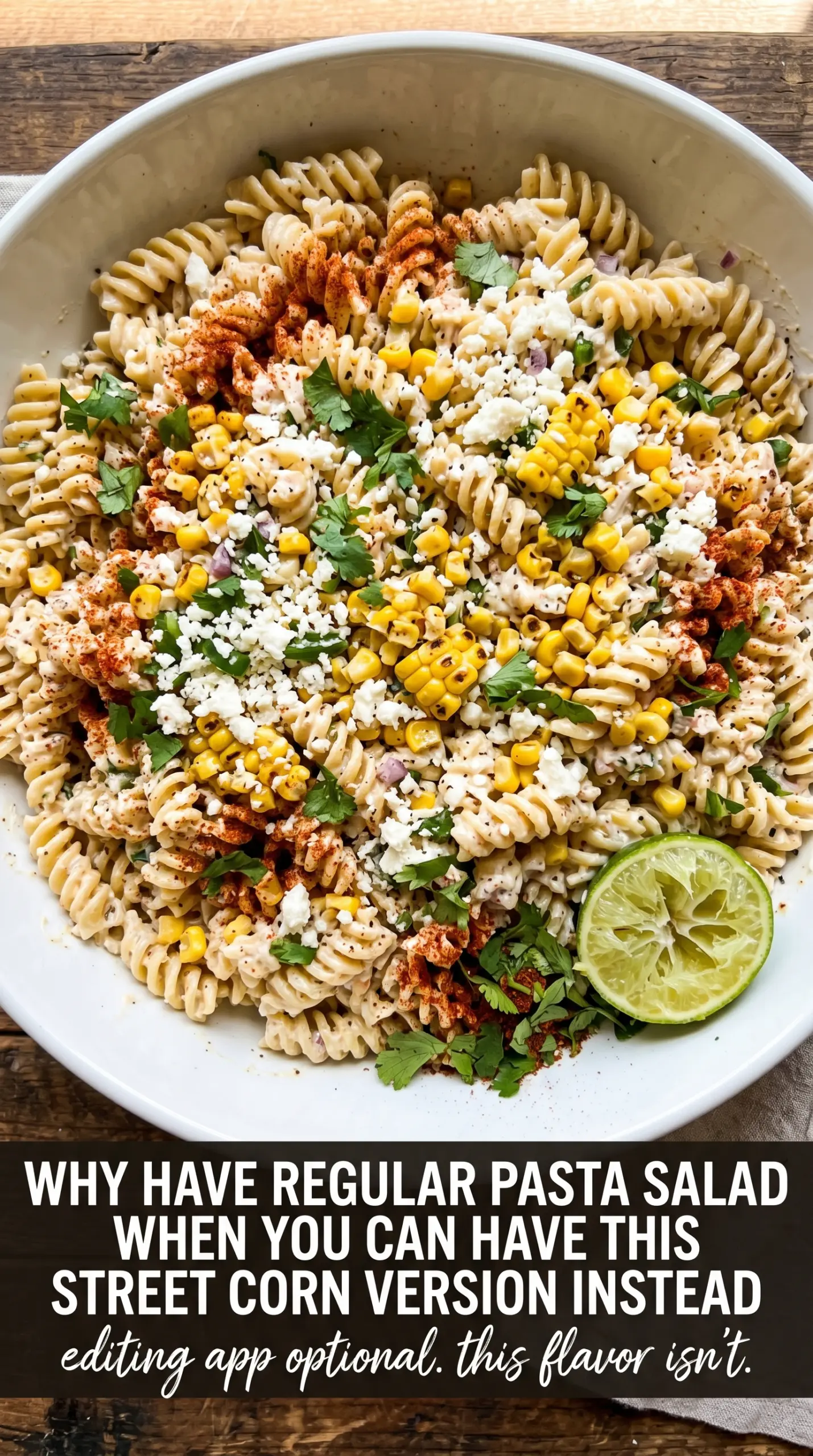 Mexican Street Corn Pasta Salad vibrant creamy charred