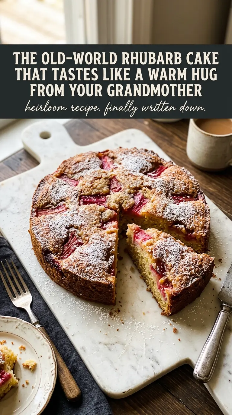 Oma's Rhubarb Cake moist German sheet cake