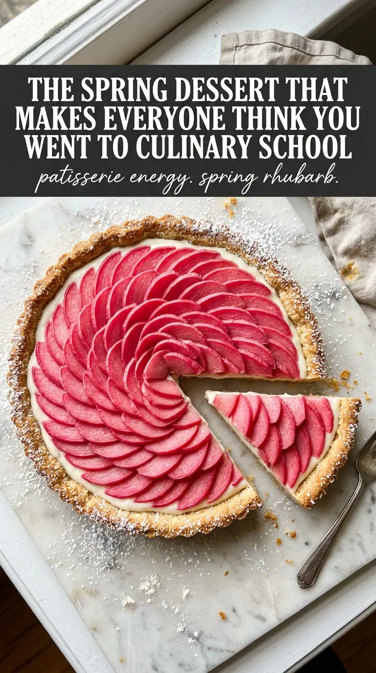 Rhubarb Cream Tart, elegant French dessert