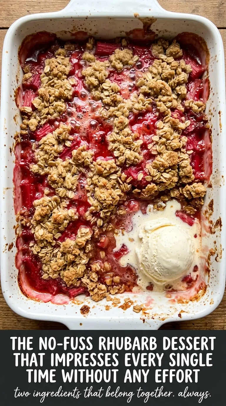 Rhubarb crisp tart, golden, crumbly