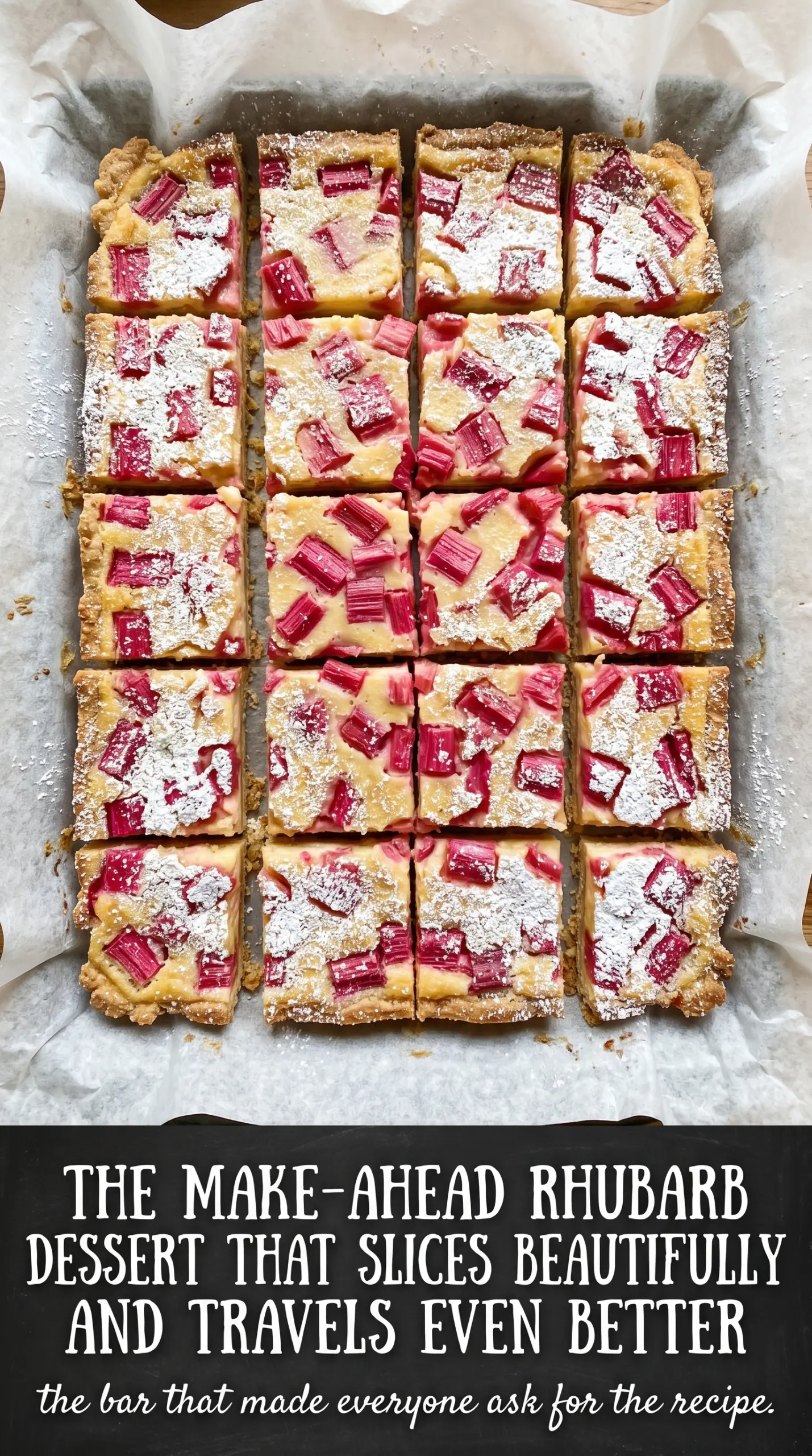 Rhubarb Custard Bars creamy layered spring bars