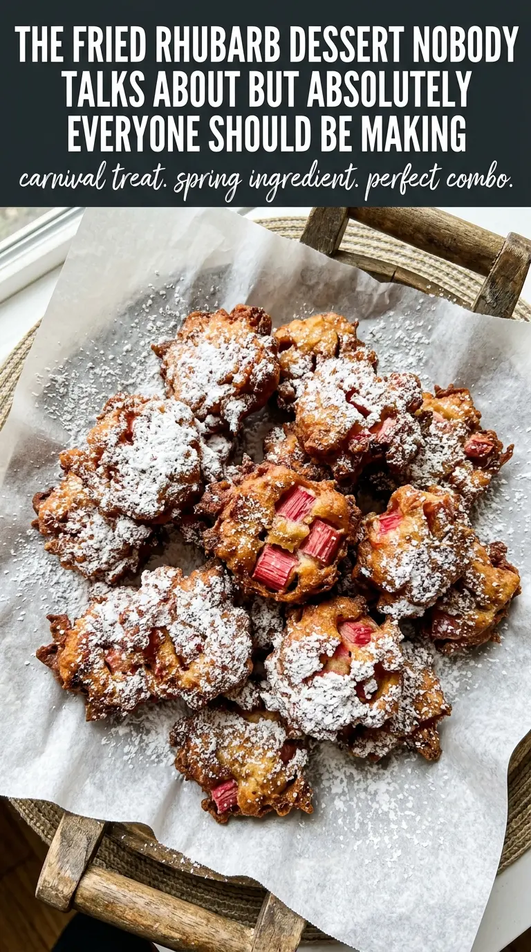 Rhubarb fritters crispy golden cinnamon-sugar