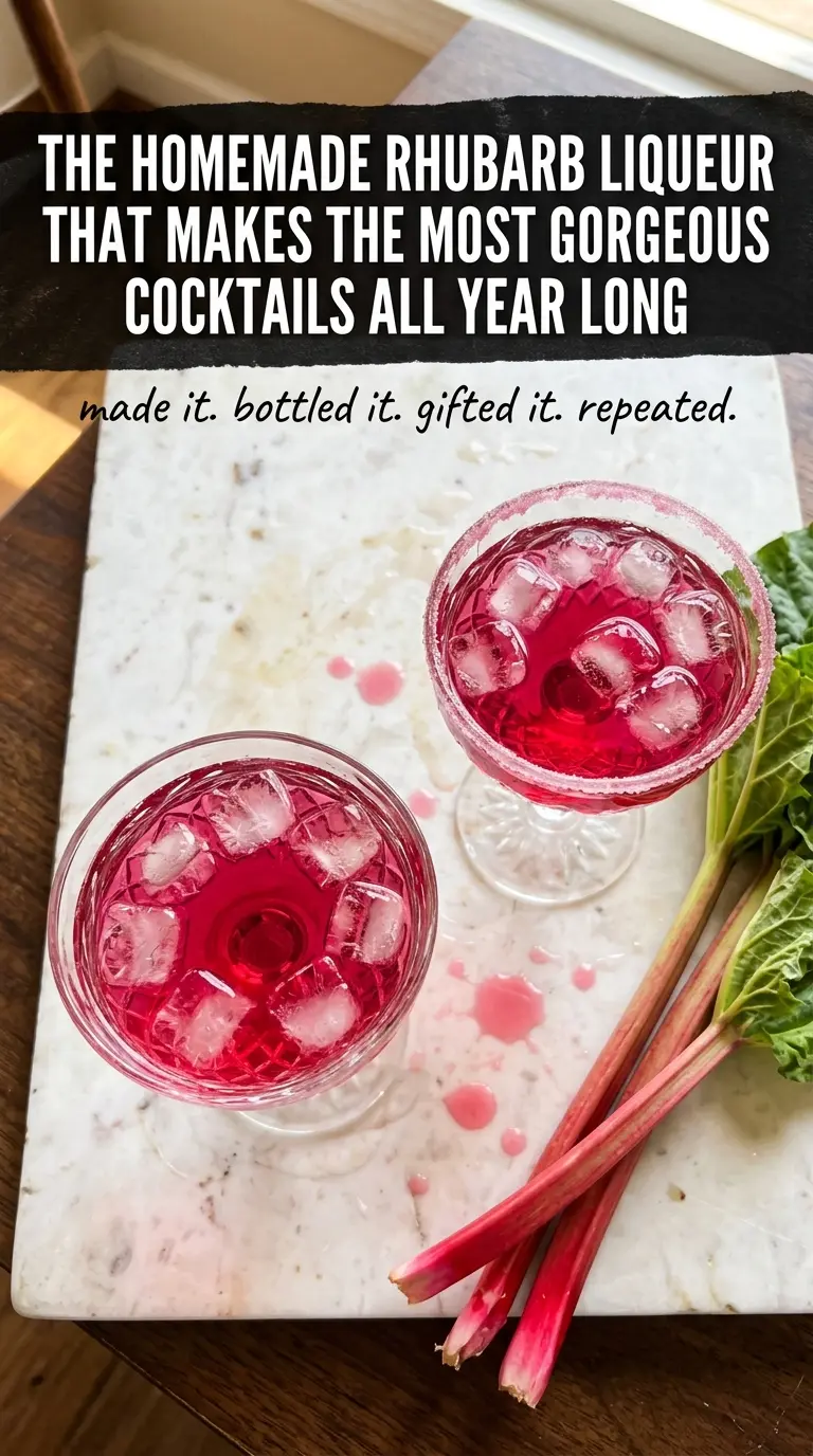 Deep rhubarb flavor infused syrup