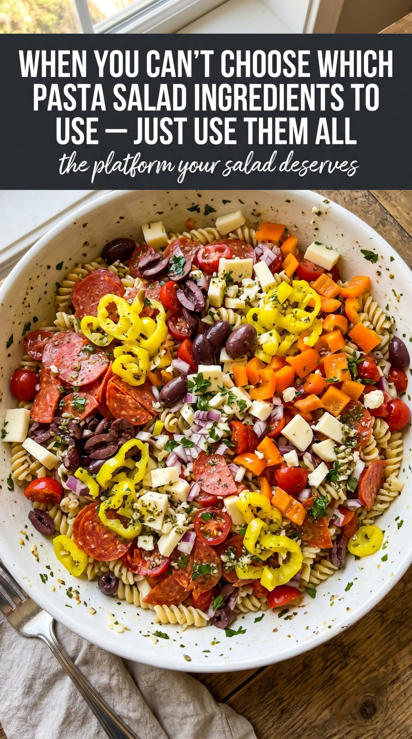 Integrated dressing coating pasta thoroughly