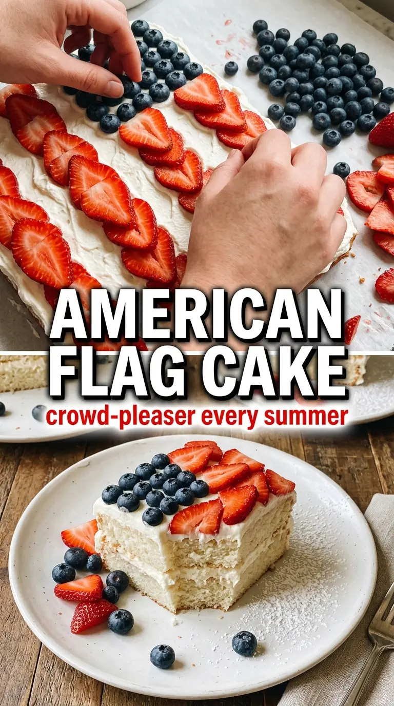 American flag cake patriotic fruit cake