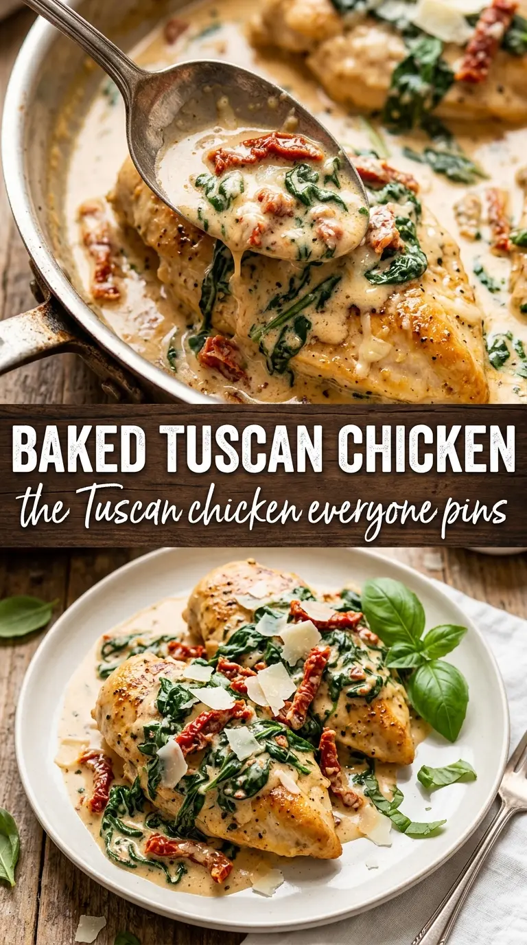 Baked Tuscan chicken creamy sun-dried tomato spinach