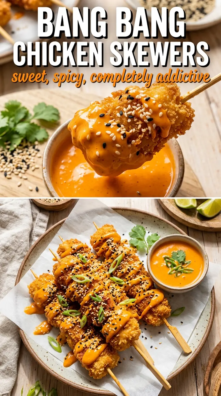 Bang Bang Chicken Skewers juicy spicy-sweet