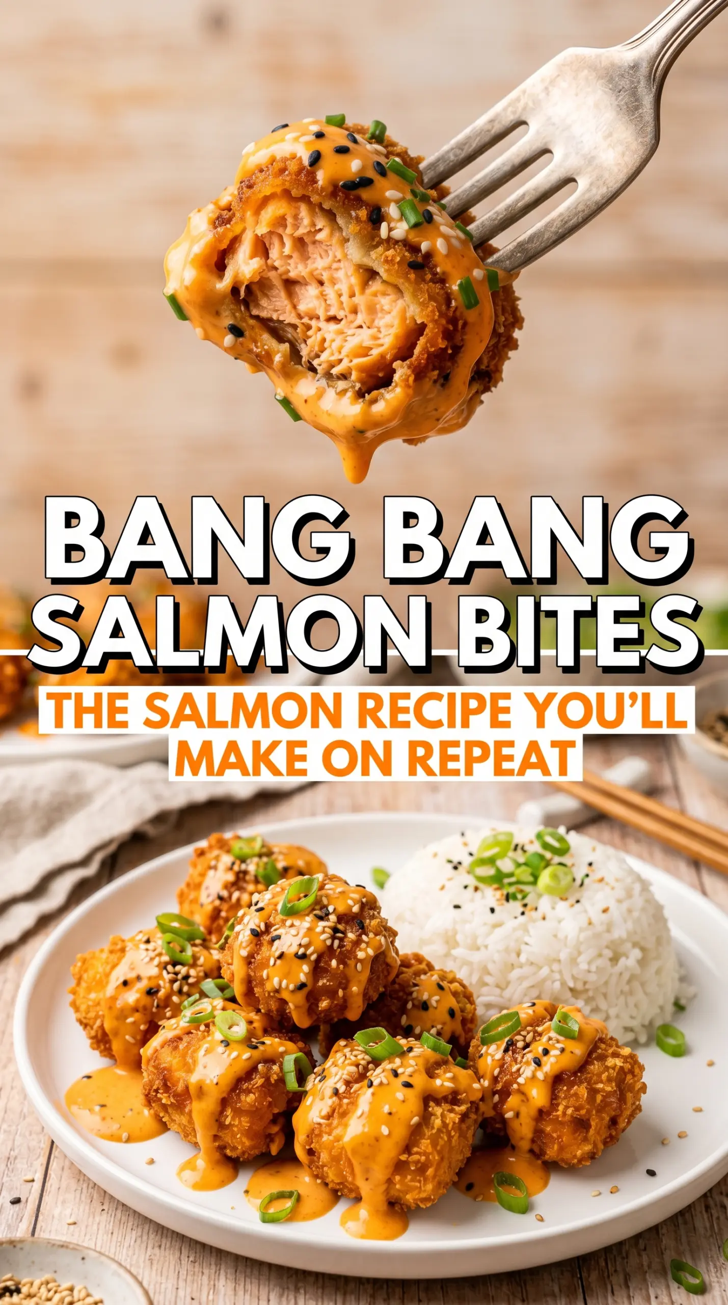 Bang Bang Salmon Bites crispy spicy-sweet