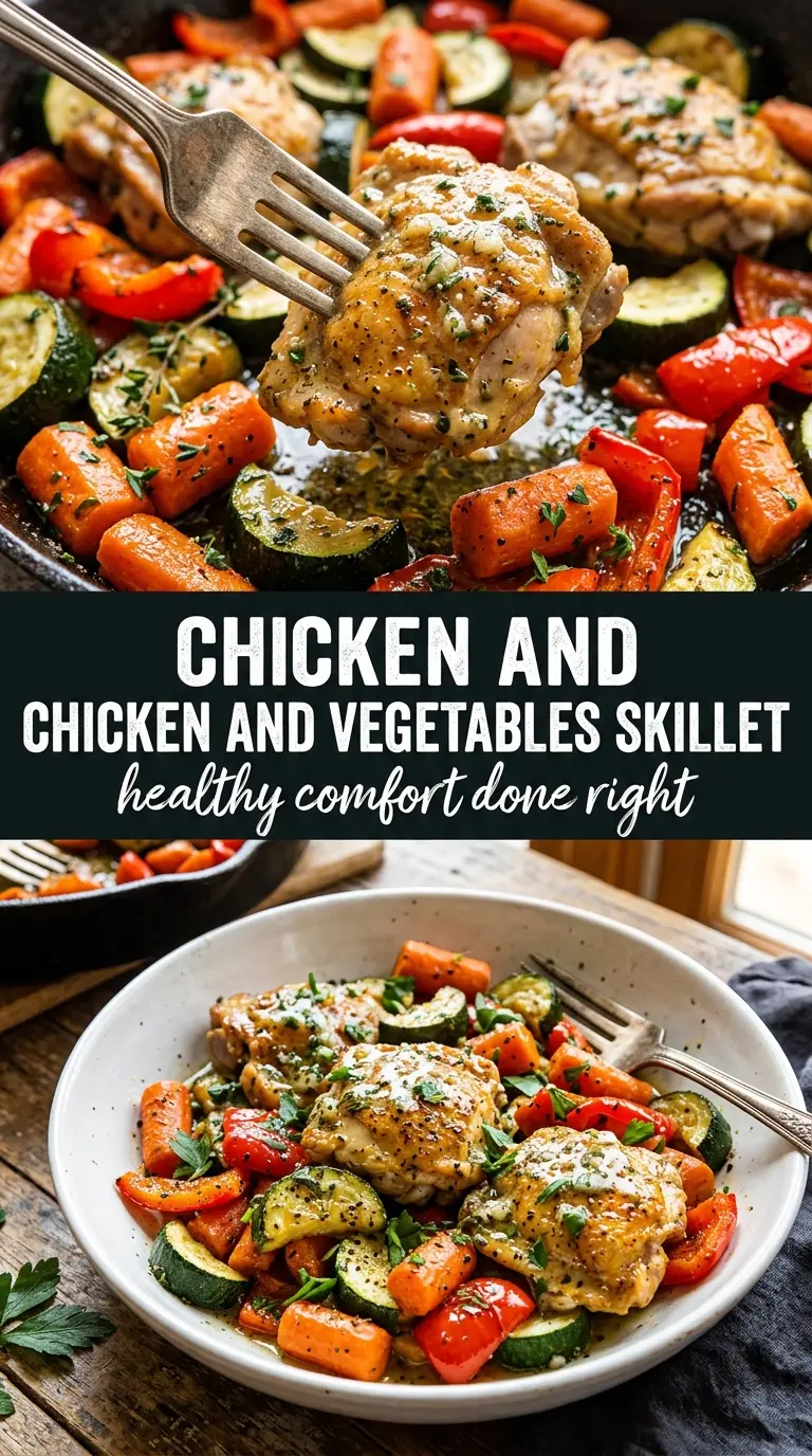 Chicken and Vegetables Skillet colorful garlic herb