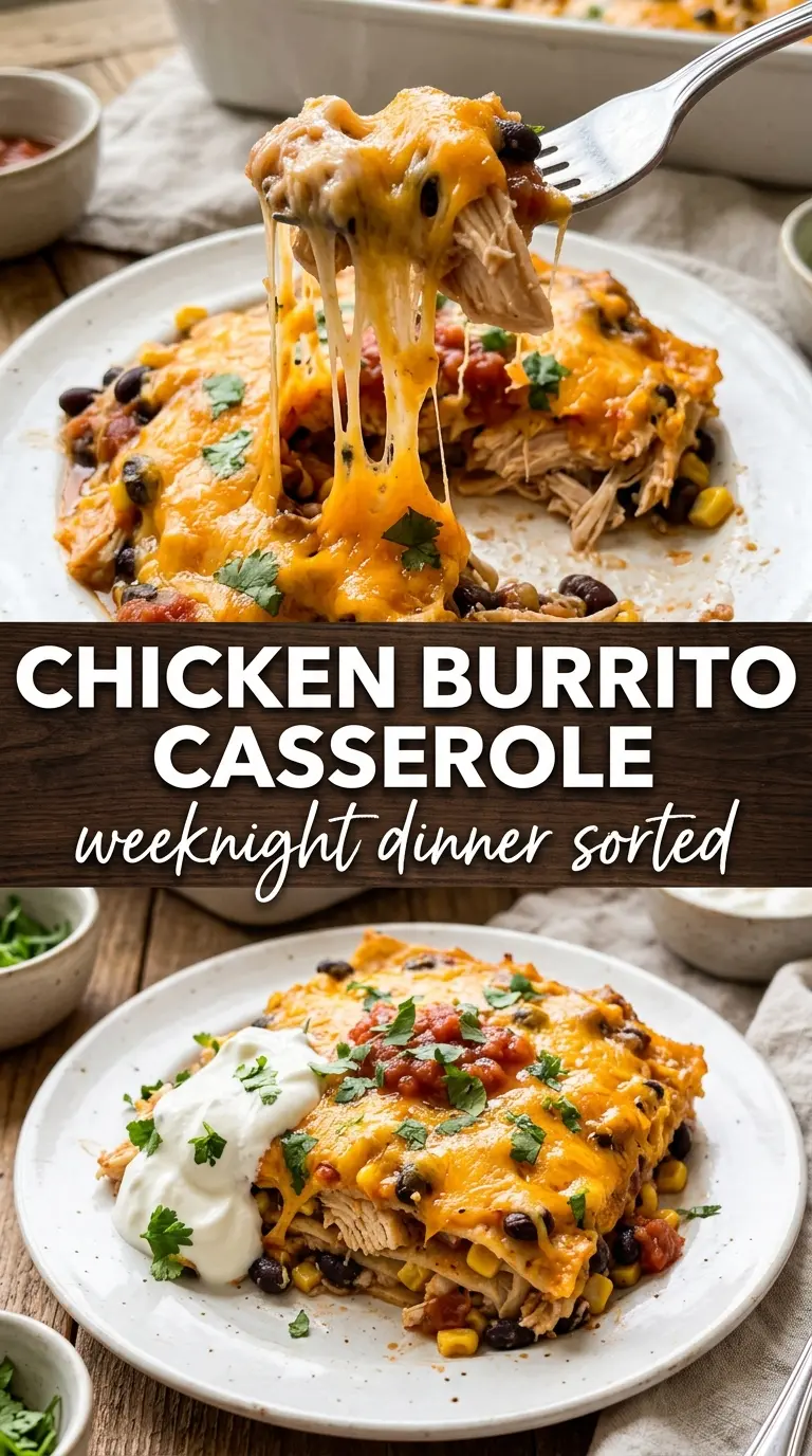 Chicken Burrito Casserole cheesy Tex-Mex bake