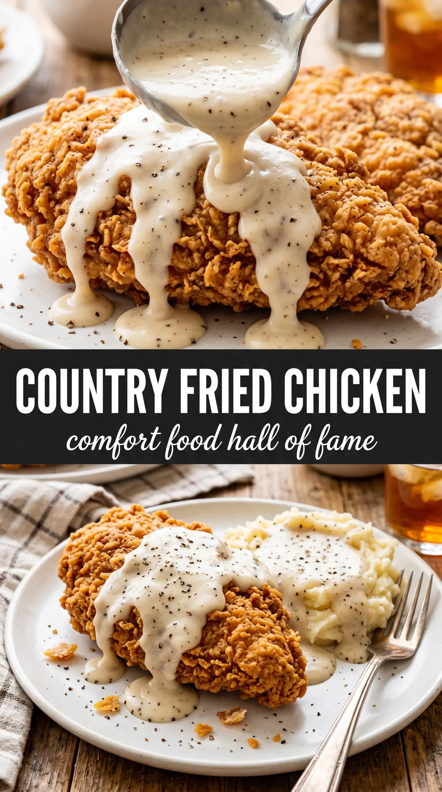 Country Fried Chicken crispy golden gravy