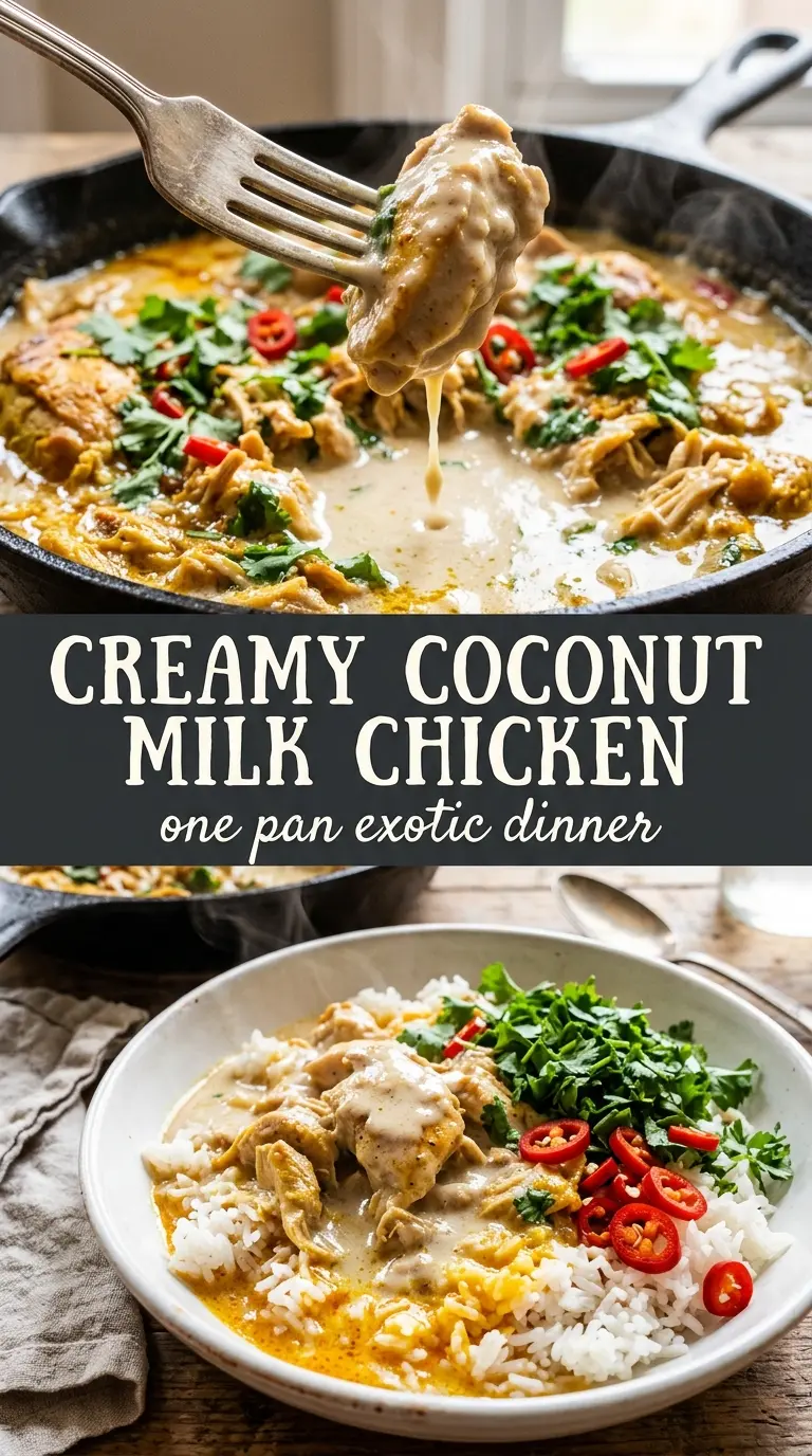 Creamy Coconut Milk Chicken, golden coconut sauce, juicy thighs