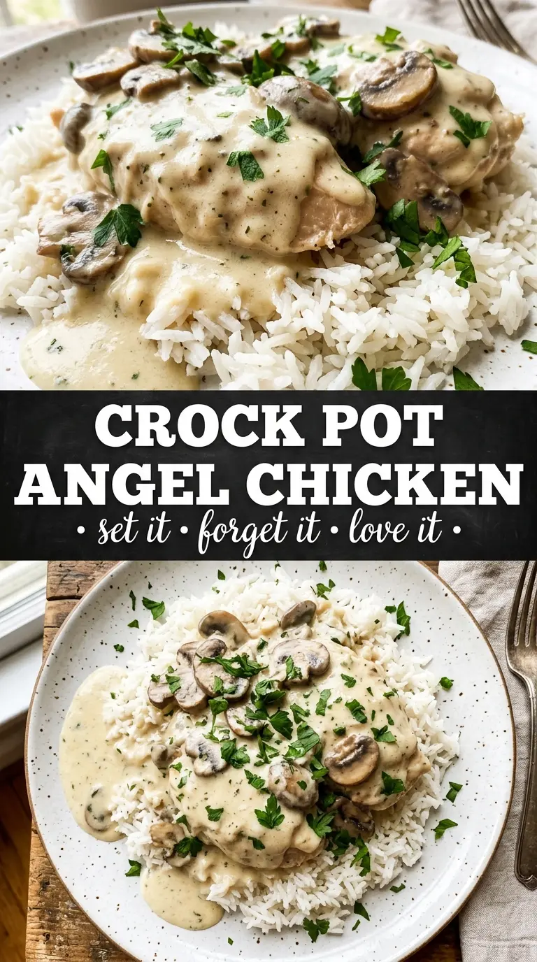 Crock Pot Angel Chicken creamy Italian, tender pasta
