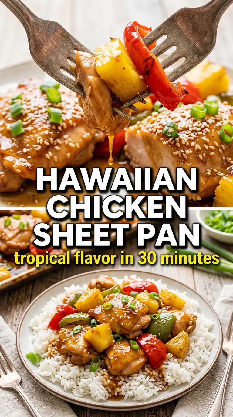 Hawaiian Chicken Sheet Pan caramelized pineapple golden chicken thighs