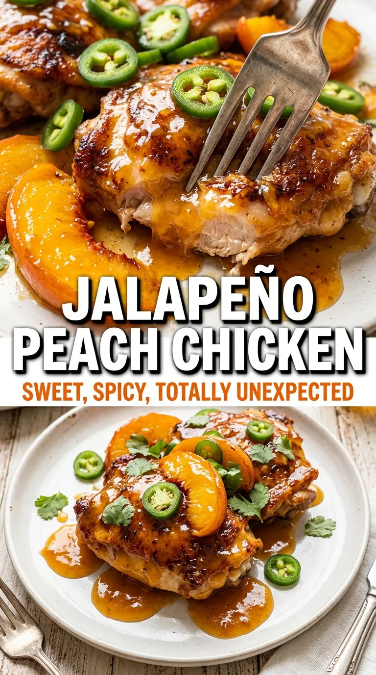 Jalapeño Peach Chicken, sweet and spicy skillet chicken
