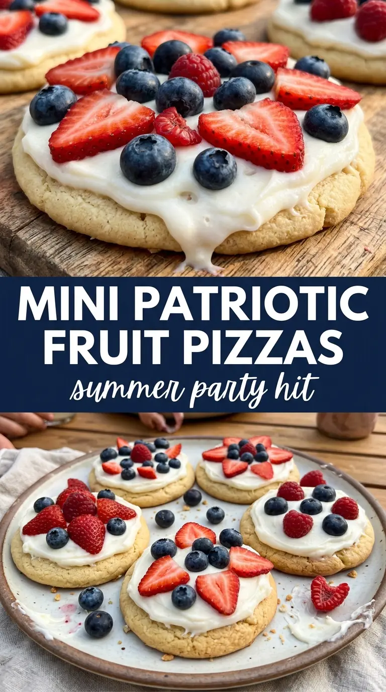 Mini Patriotic Fruit Pizzas sweet berry dessert