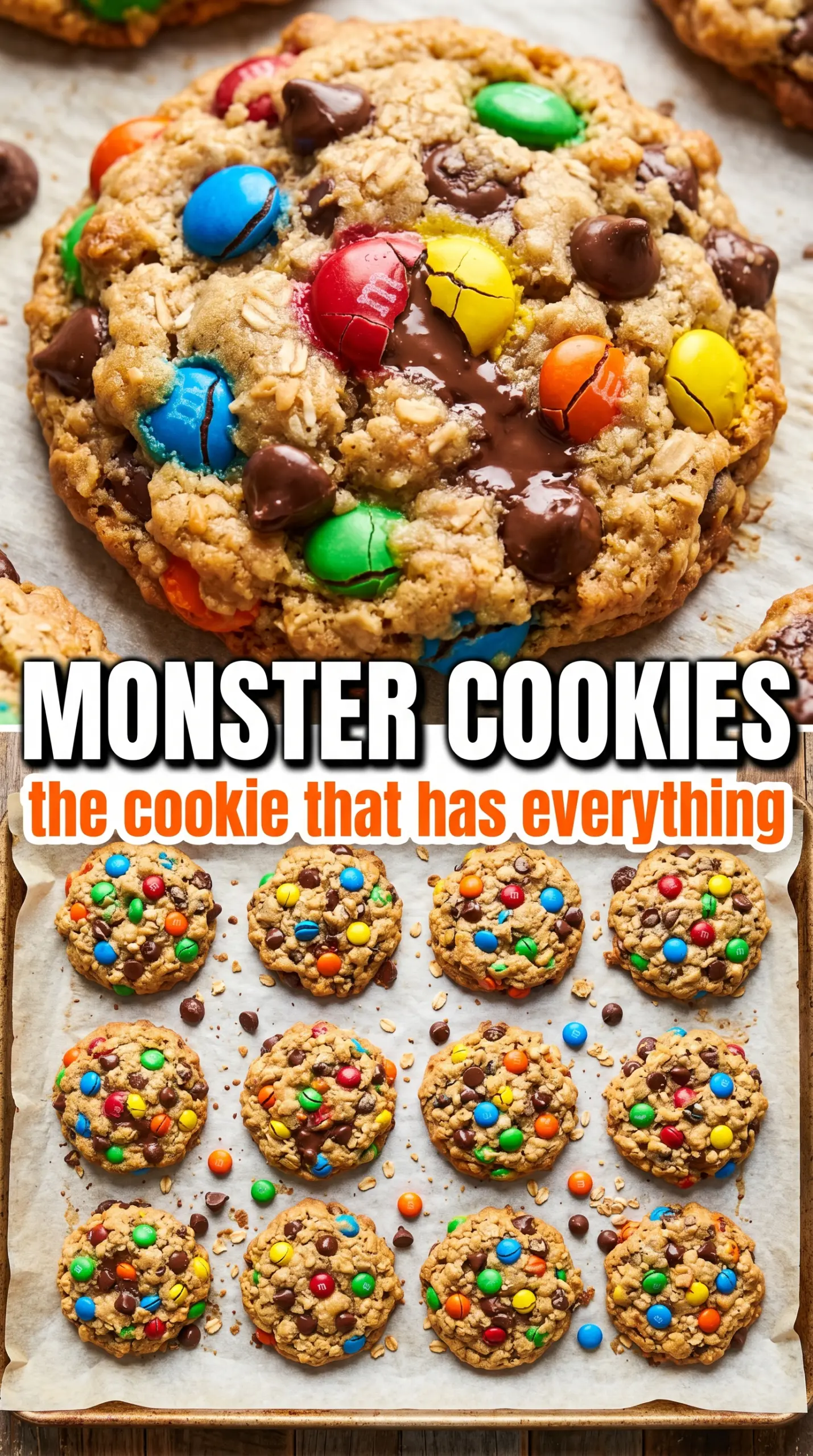 Monster Cookies chewy peanut butter colorful