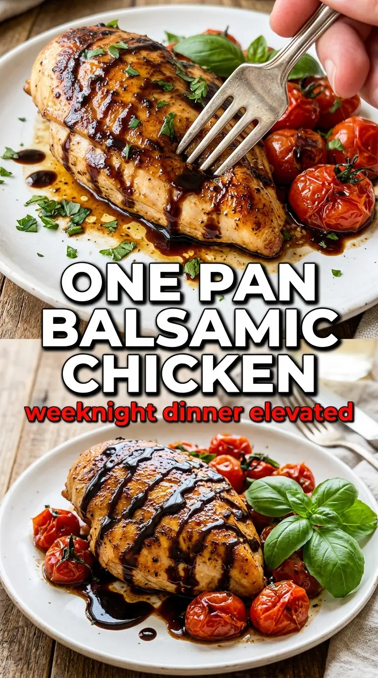 One Pan Balsamic Chicken crispy glazed skillet
