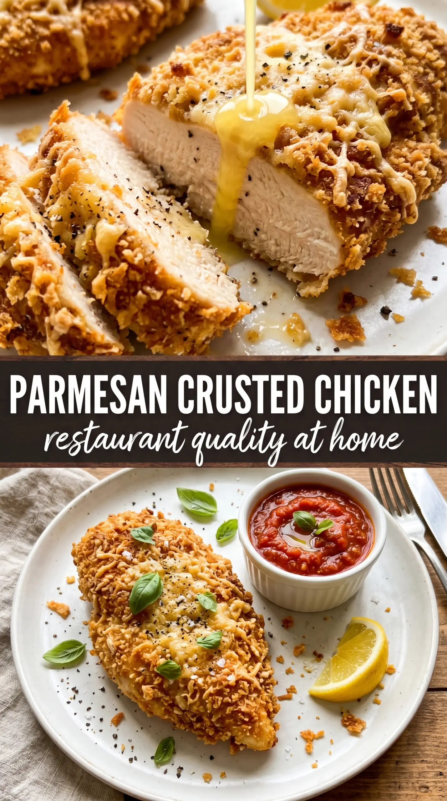 Parmesan Crusted Chicken crispy golden baked