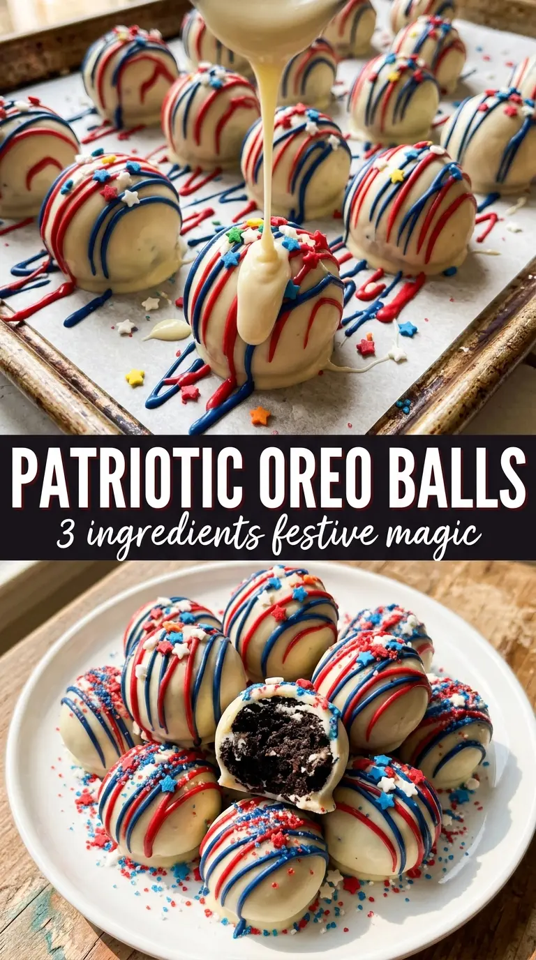 Patriotic Oreo Balls red white blue truffles