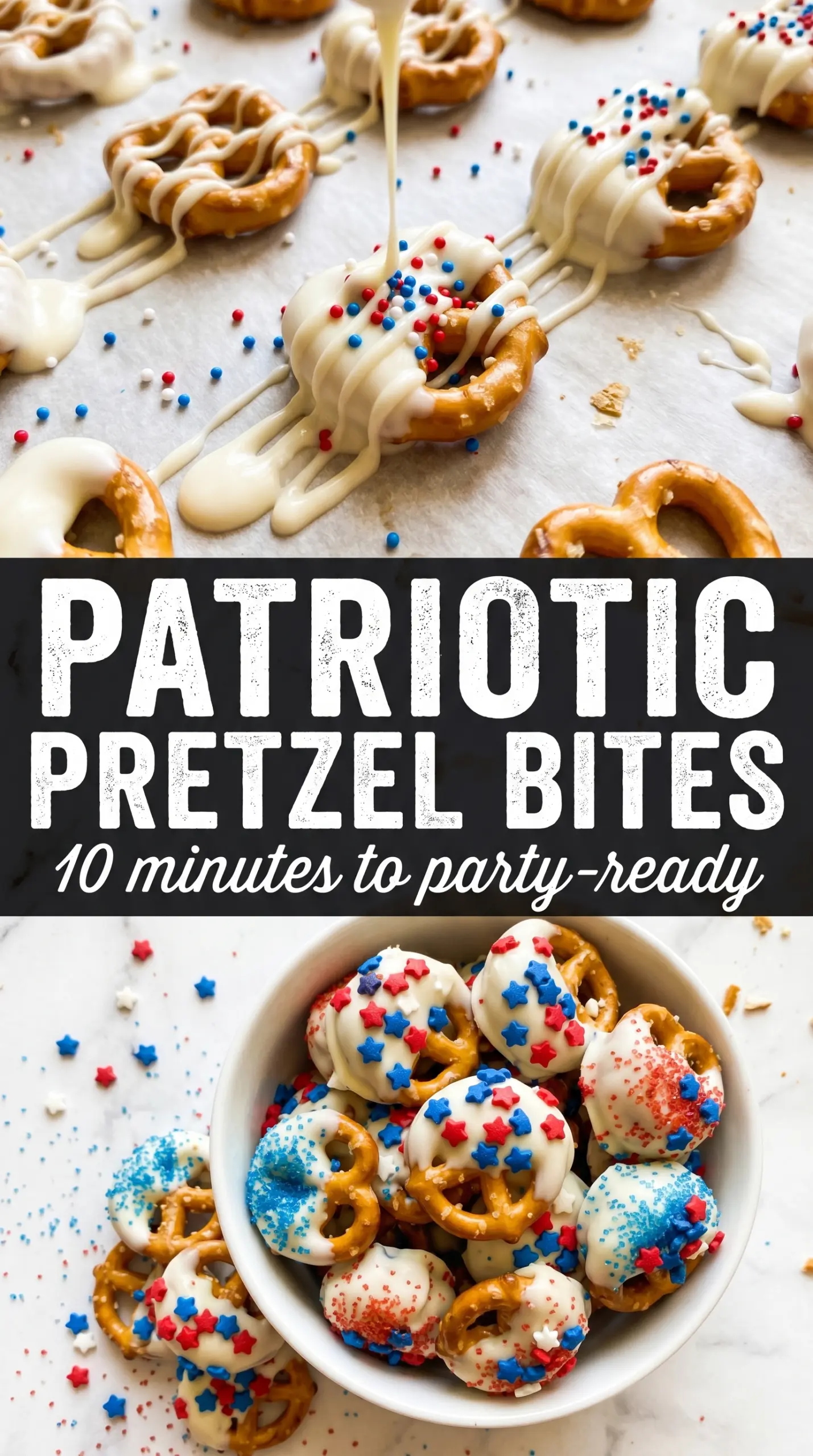 Patriotic Pretzel Bites red white blue festive