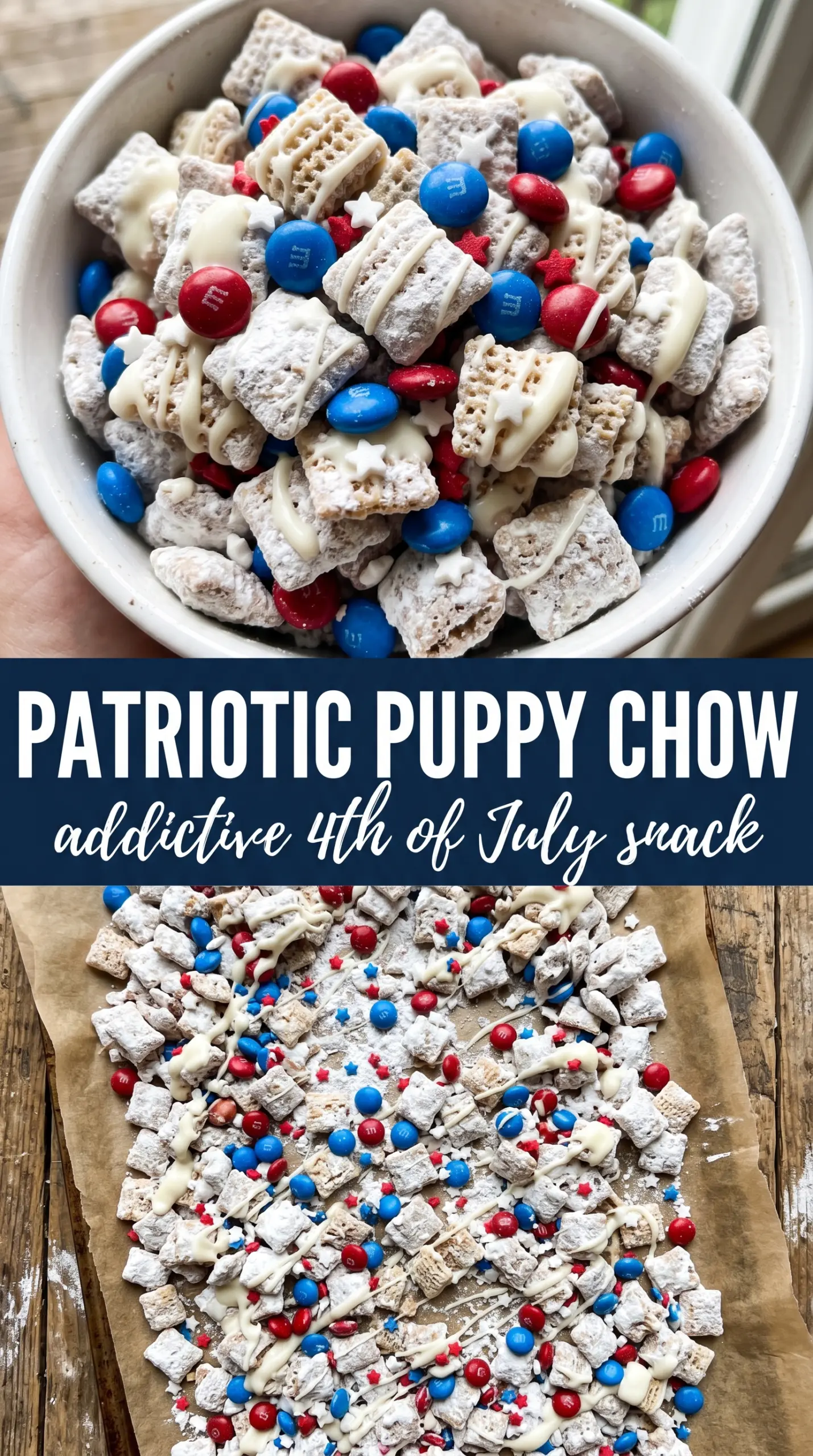 Patriotic Puppy Chow festive crunchy red white blue