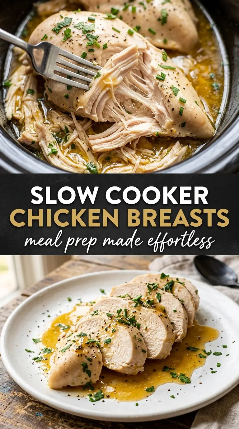 Slow Cooker Chicken Breasts juicy tender garlic herb
