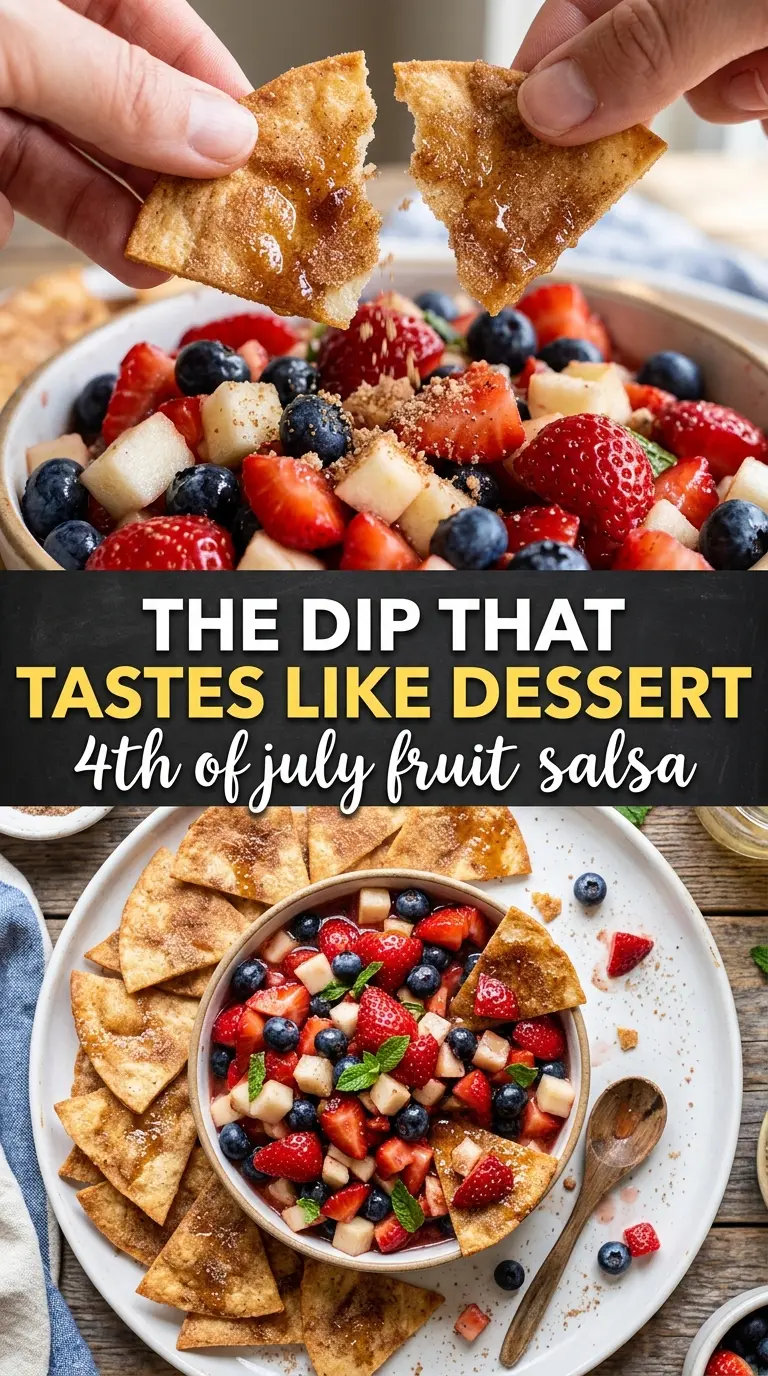4th of July fruit salsa red white blue