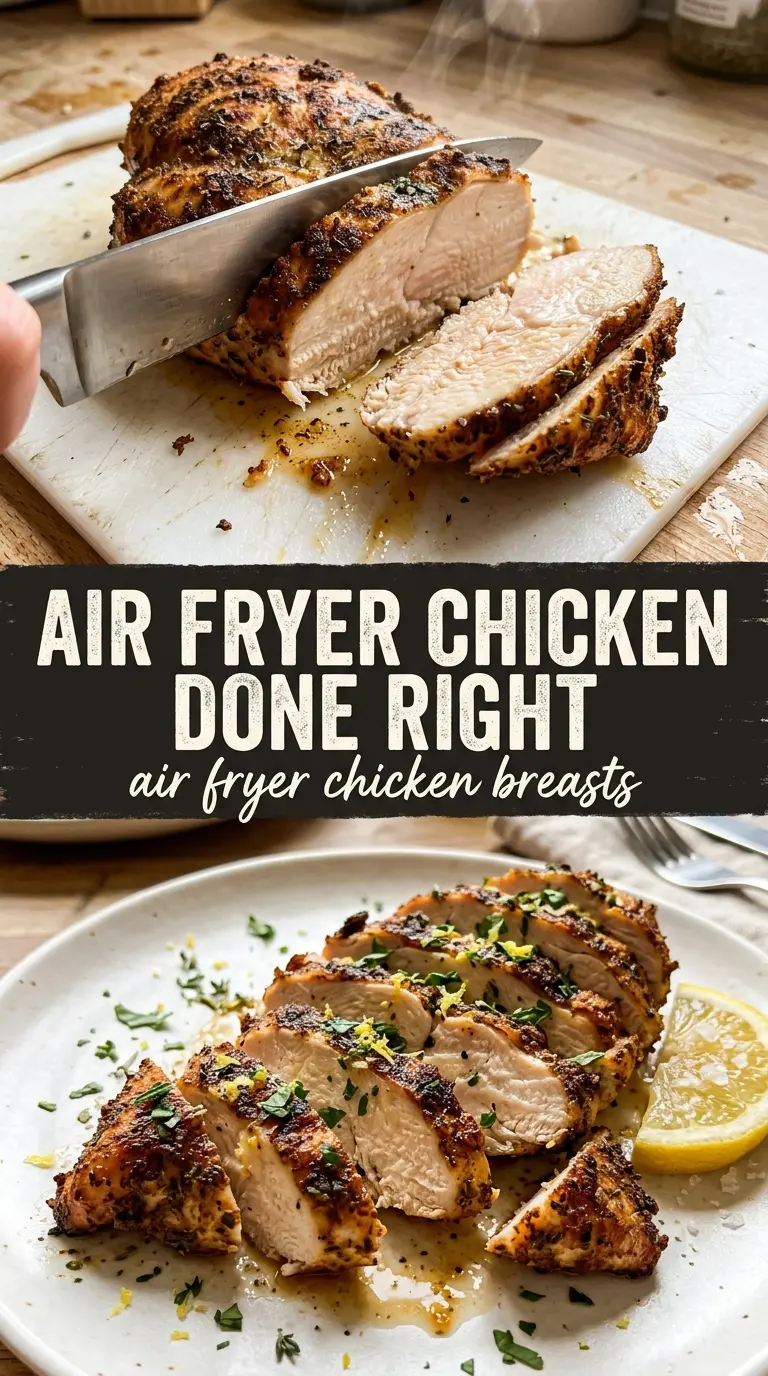 Air Fryer Chicken Breasts golden juicy