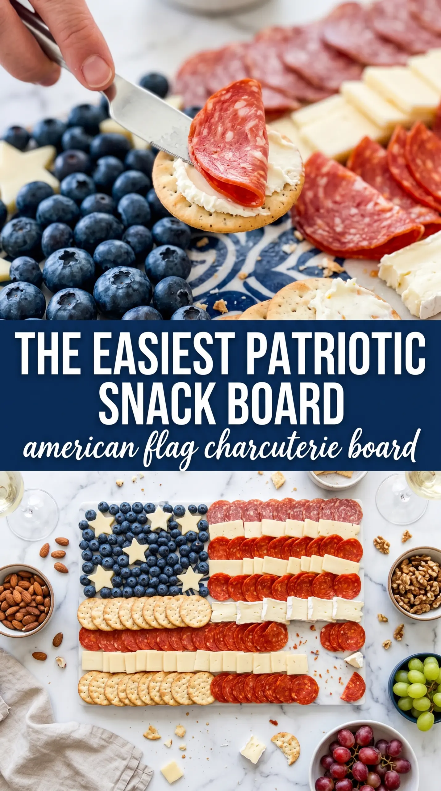 American Flag Charcuterie Board red white blue patriotic