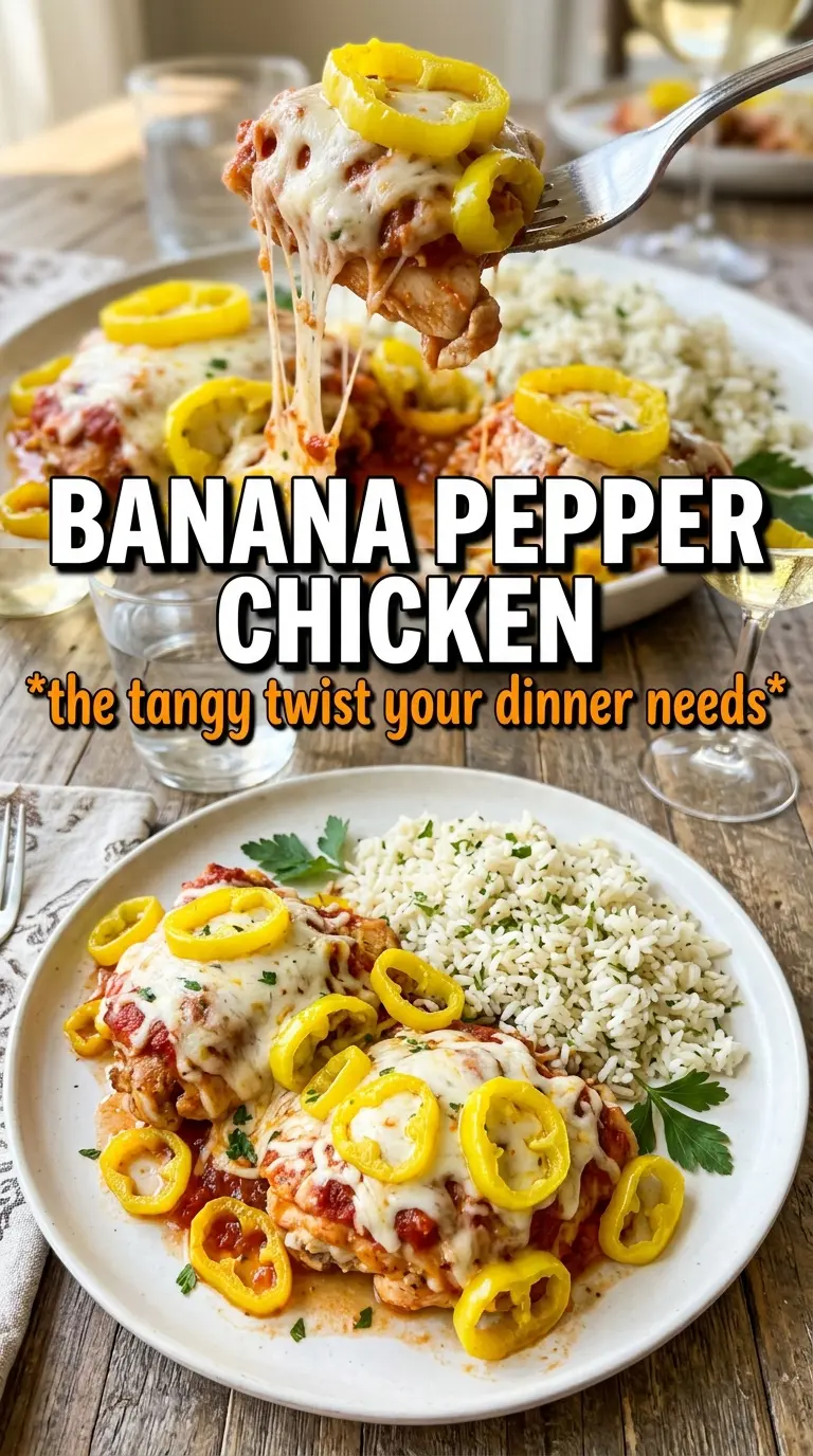 Banana Pepper Chicken Skillet tangy creamy one-pan