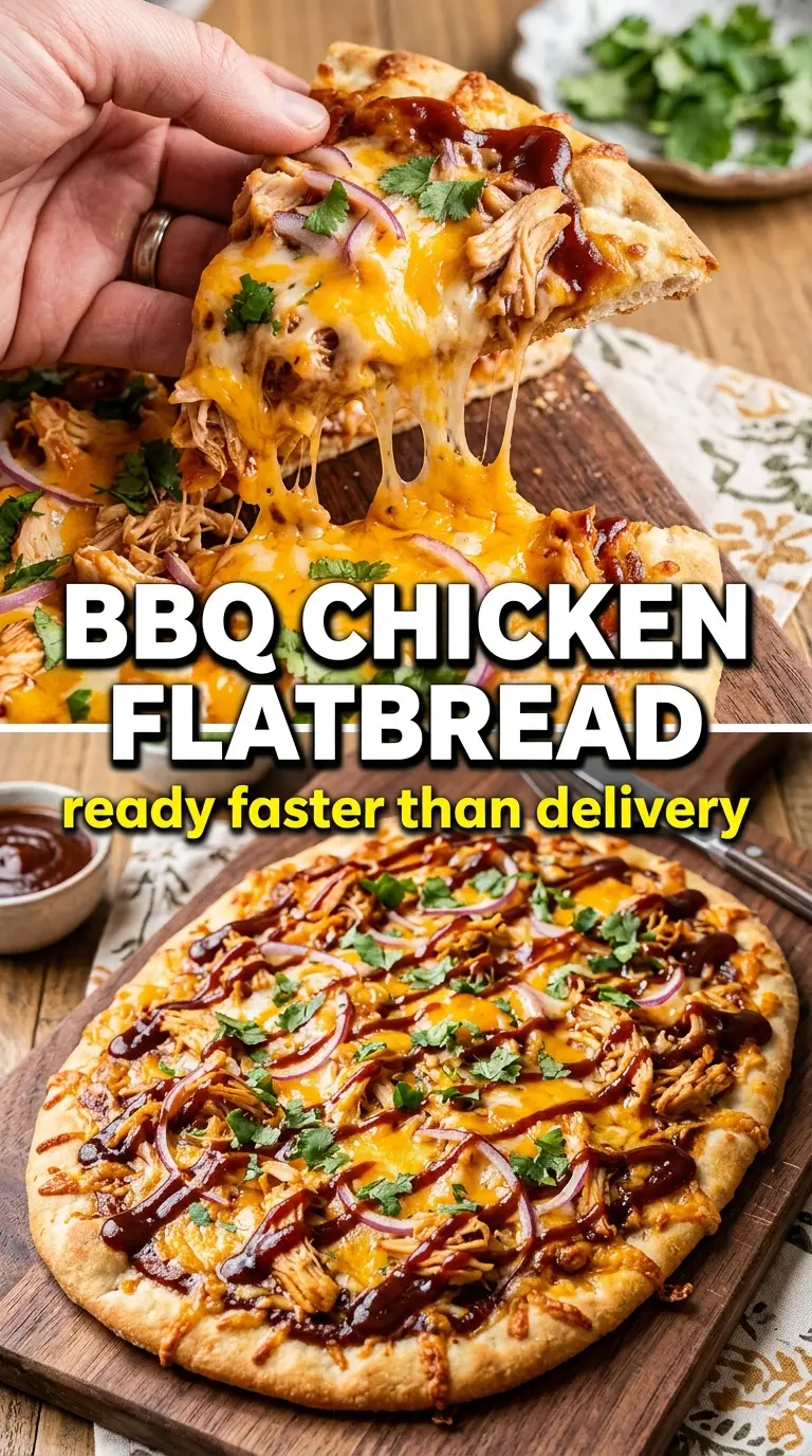 BBQ chicken flatbread smoky cheesy crisp
