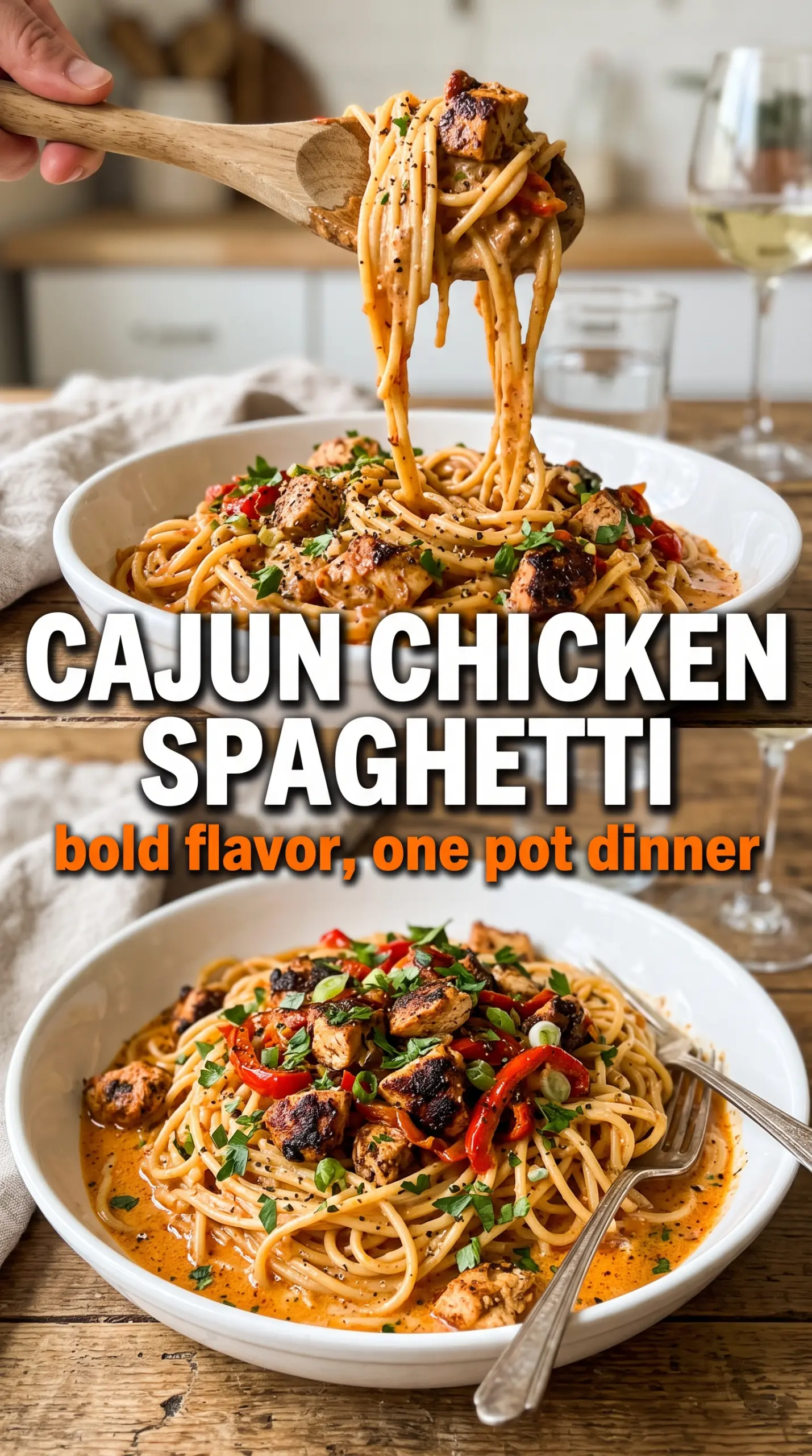 Cajun chicken spaghetti smoky creamy blackened
