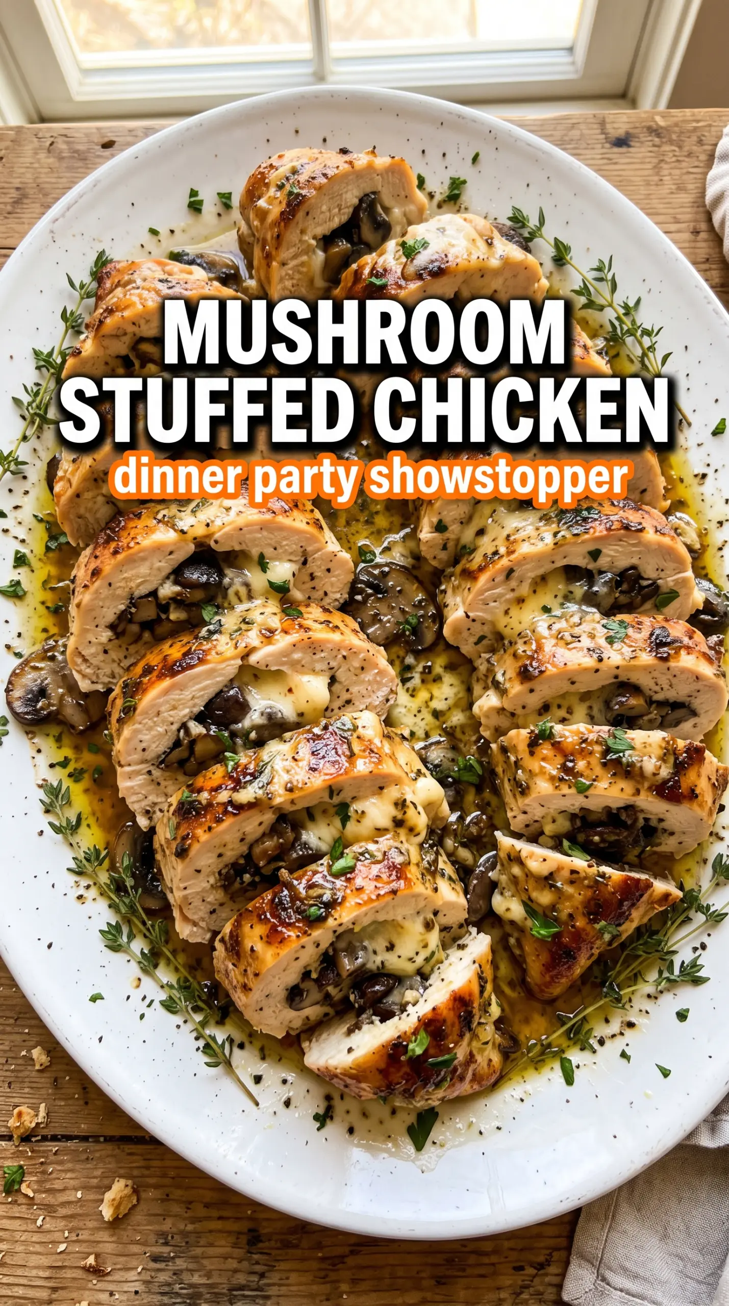 Cheesy Garlic Butter Mushroom Stuffed Chicken savory cheesy mushroom