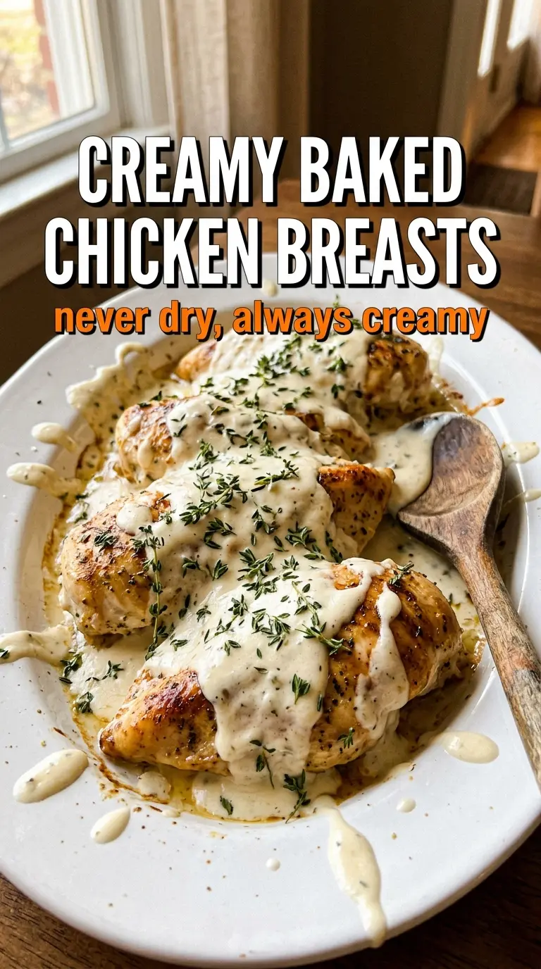 Creamy Baked Chicken Breasts golden bubbly Parmesan