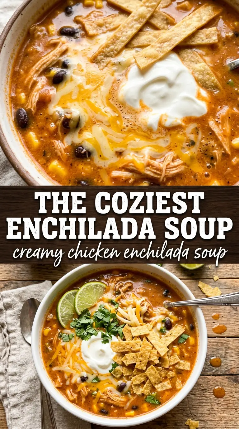 Creamy Chicken Enchilada Soup thick creamy Tex-Mex