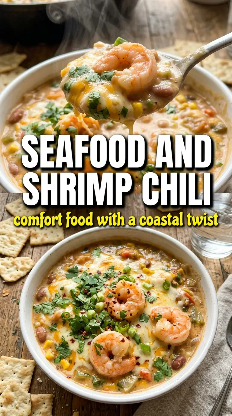 Creamy Seafood and Shrimp Chili, smoky creamy shrimp chili