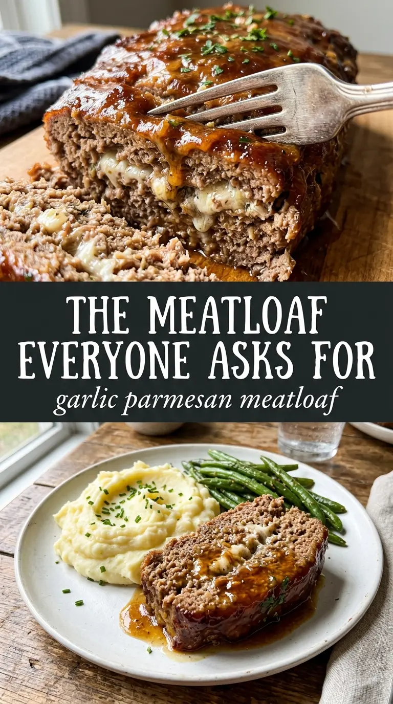 Garlic Parmesan Meatloaf cheesy crust savory
