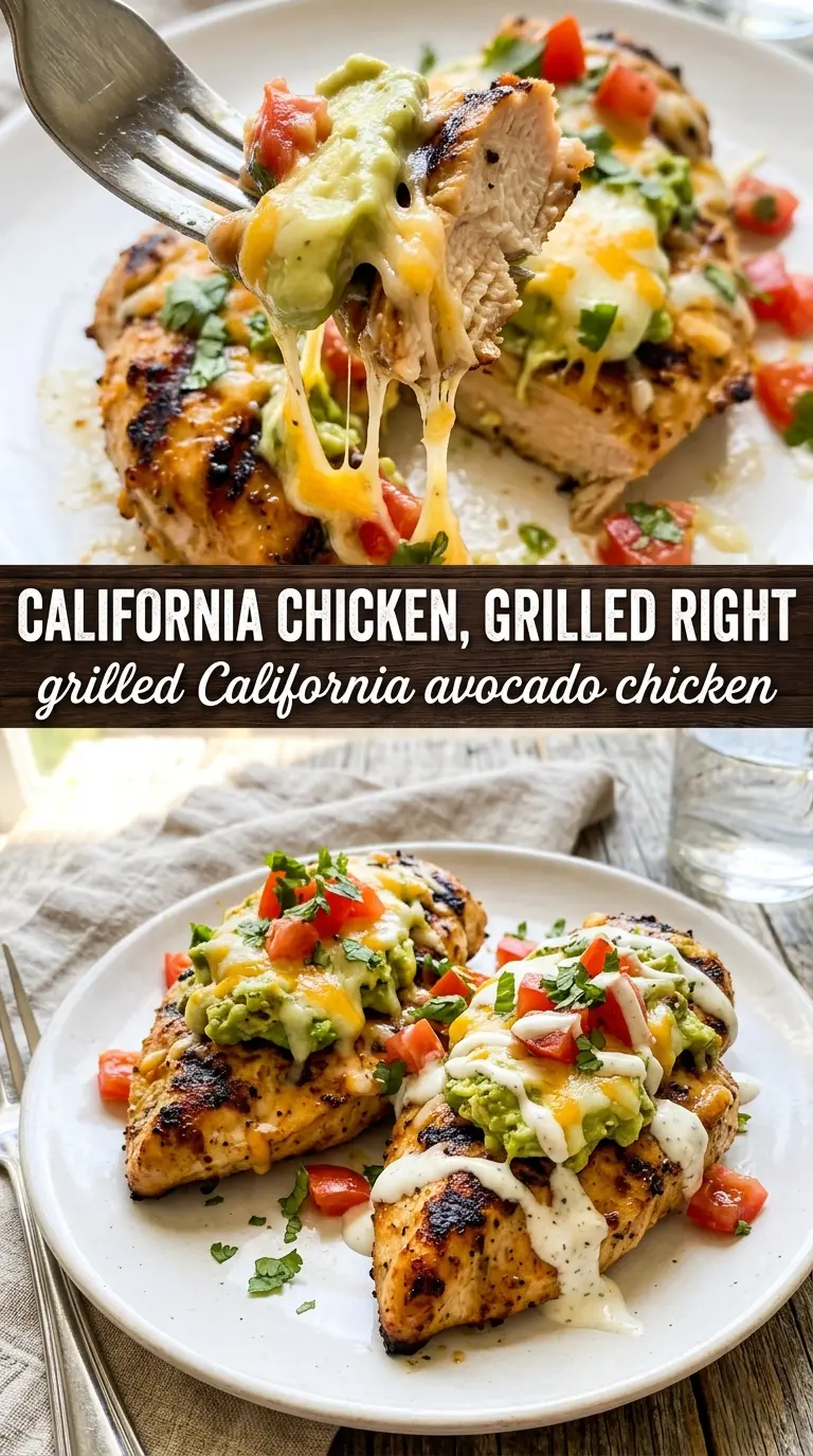 Grilled California Avocado Chicken smoky avocado cheesy