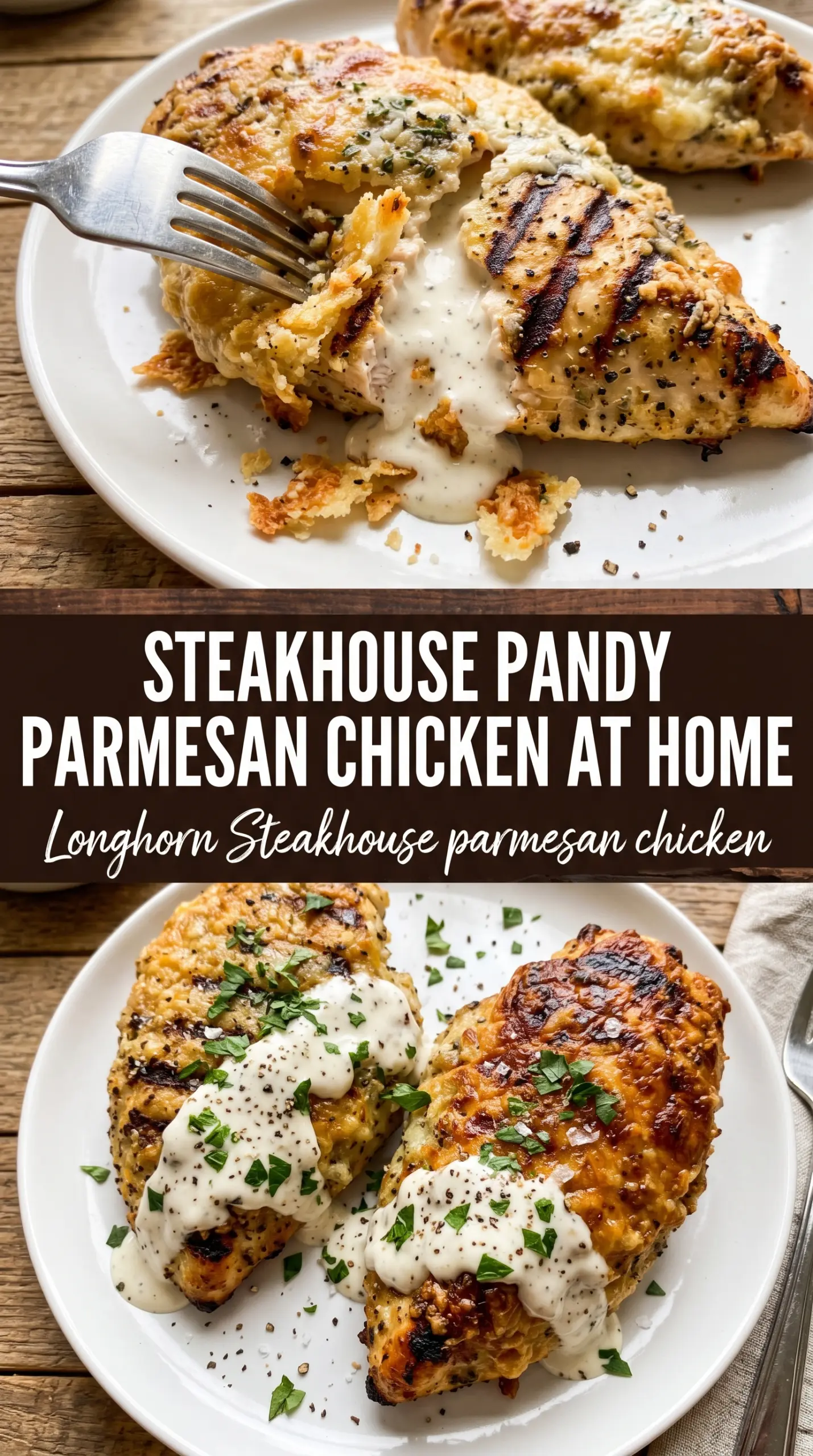 Longhorn Steakhouse Parmesan Chicken copycat grilled cheesy