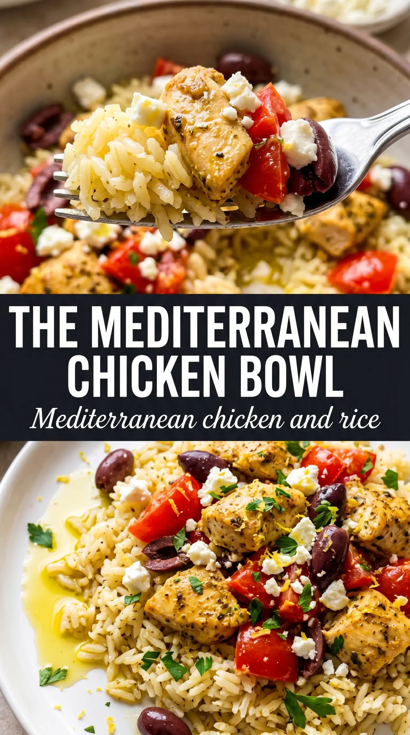 Mediterranean Chicken and Rice lemon herb feta