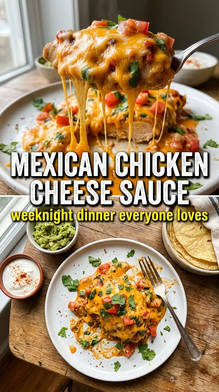 Mexican chicken with cheese sauce queso chicken