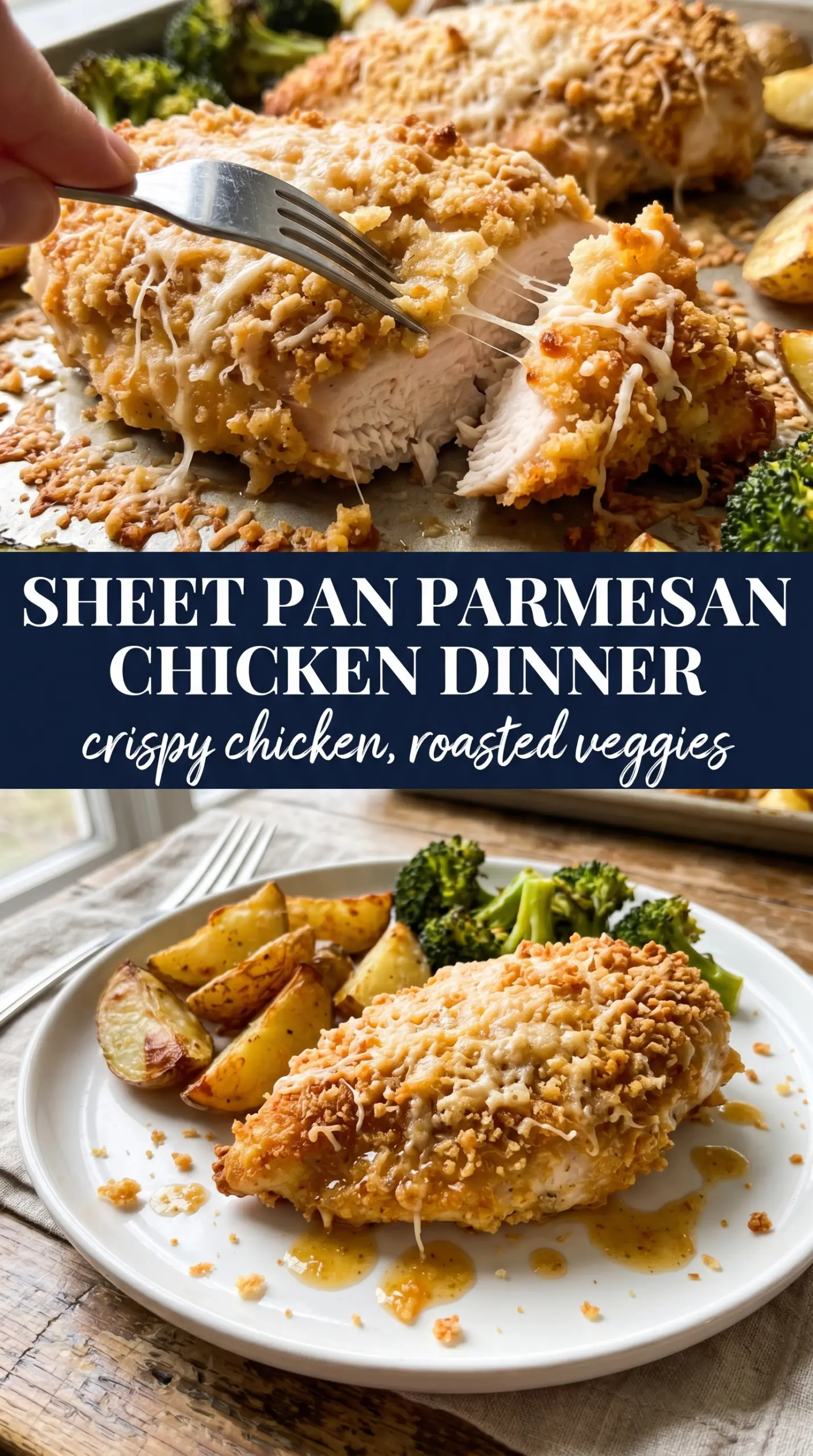 Parmesan Crusted Chicken Sheet Pan Dinner crispy golden