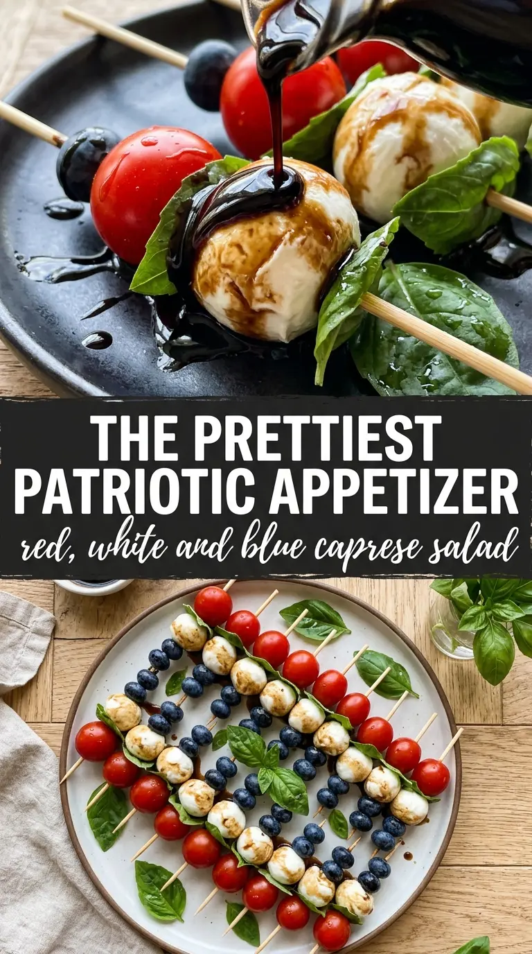 Red, White & Blue Caprese Salad patriotic blueberry caprese