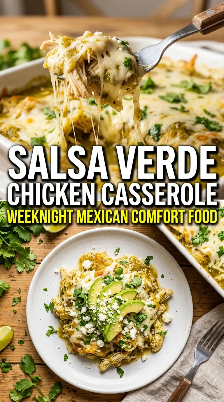 Salsa Verde Chicken Casserole cheesy tangy baked
