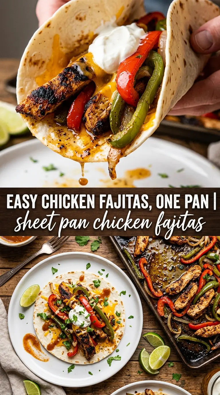 Sheet Pan Chicken Fajitas charred peppers, seasoned chicken, Tex-Mex