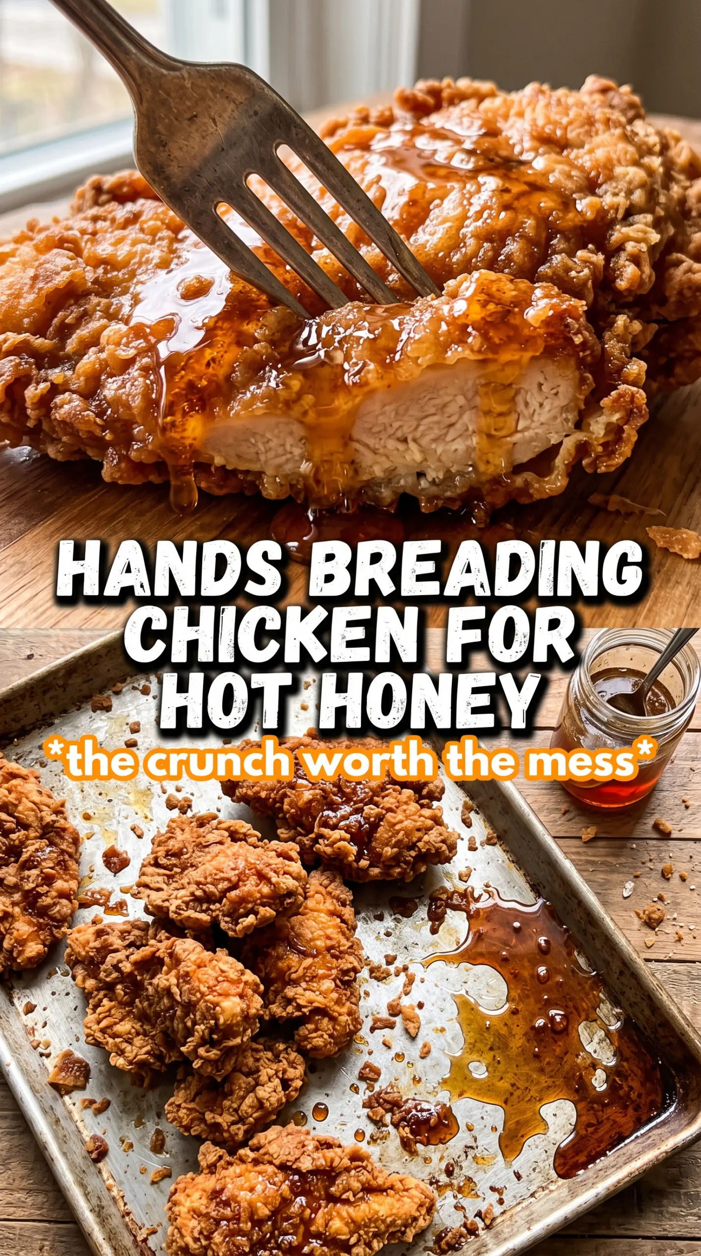 Baked Crunchy Hot Honey Chicken crispy sweet-spicy